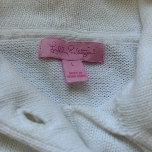 Lilly Pulitzer White/Cream Knit Sweater with Gold Buttons - Picture 6 of 6